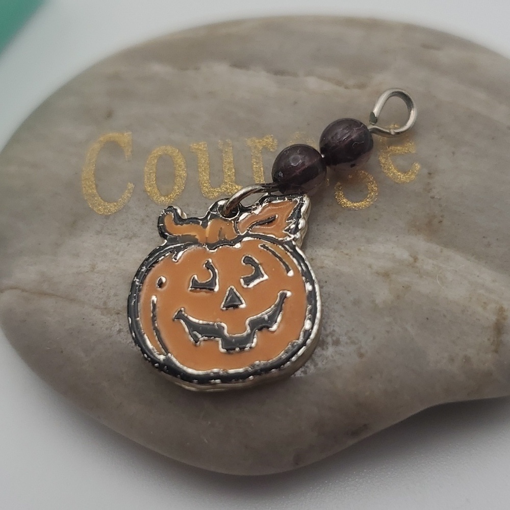 Spooky cute pumpkin harvest charm